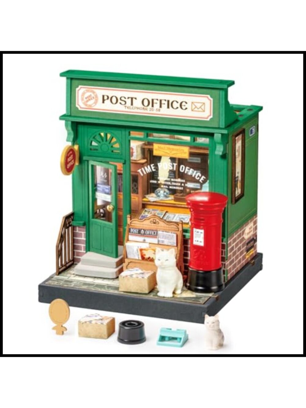DIY Miniature House Kit Wooden Century Post Office Adult Craft Hobby